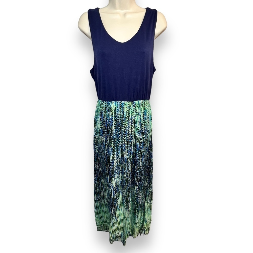 Faded Glory Women’s V-neck Tank Maxi Blue/Green Size Large